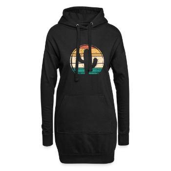 Vintage Cactus Cactus Plante Succulent Désert - Sweat-shirt à capuche long Femme - noir - Devant