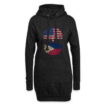 Made in America mit philippinischen Wurzeln - - Hoodie-Kleid - Schwarz - Vorne