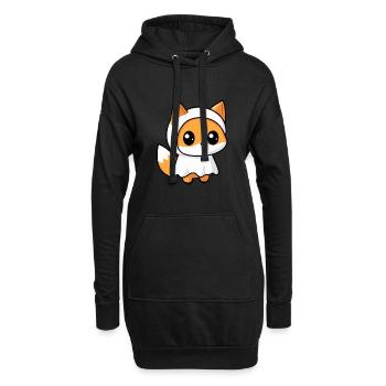 Fuchs Halloween Lustig Geist - Hoodie-Kleid - Schwarz - Vorne