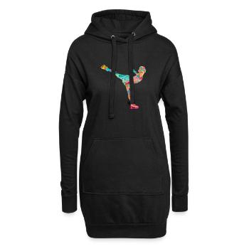 Eiskunstlauf PopArt - Hoodie-Kleid - Schwarz - Vorne