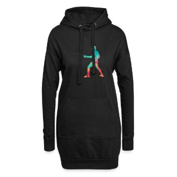 Escrime et escrime PopArt - Sweat-shirt à capuche long Femme - noir - Devant