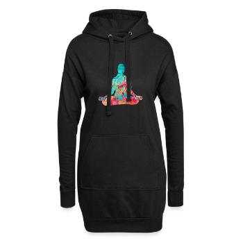Yoga et Pilates dans PopArt - Sweat-shirt à capuche long Femme - noir - Devant