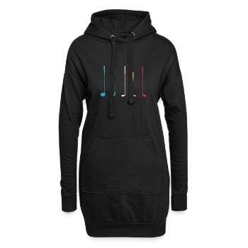 Golf Golfschläger Golfsport Golfspieler - Hoodie-Kleid - Schwarz - Vorne