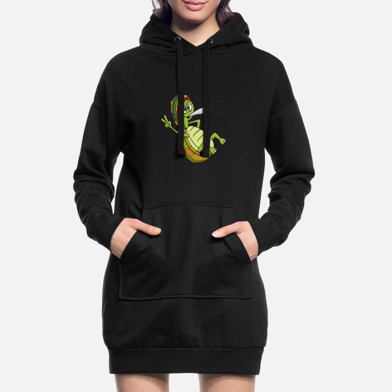 Chill toad, chilling turtle Hoodie Dress