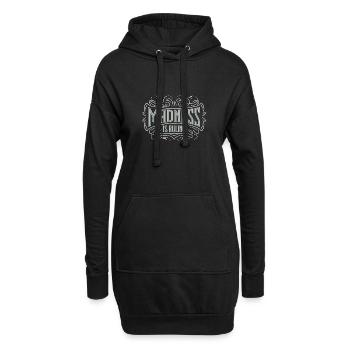 La folie règne sur le monde Motivation Espoir - Sweat-shirt à capuche long Femme - noir - Devant
