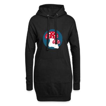 Fliegenpilz, Pilz im Wald Geschenk - Hoodie-Kleid - Schwarz - Vorne
