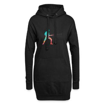 Escrime et escrime PopArt - Sweat-shirt à capuche long Femme - noir - Devant