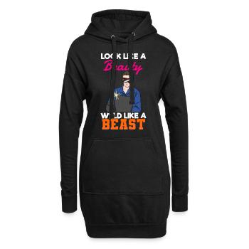 Look Like A Beauty Weld Like A Beast Schweißerin - Hoodie-Kleid - Schwarz - Vorne
