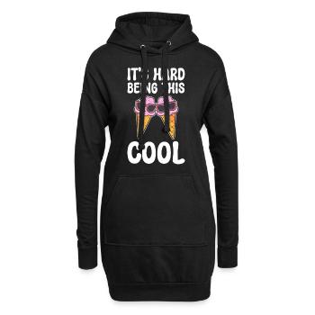 Lustiger Eis am Stiel Eisliebhaber - Hoodie-Kleid - Schwarz - Vorne