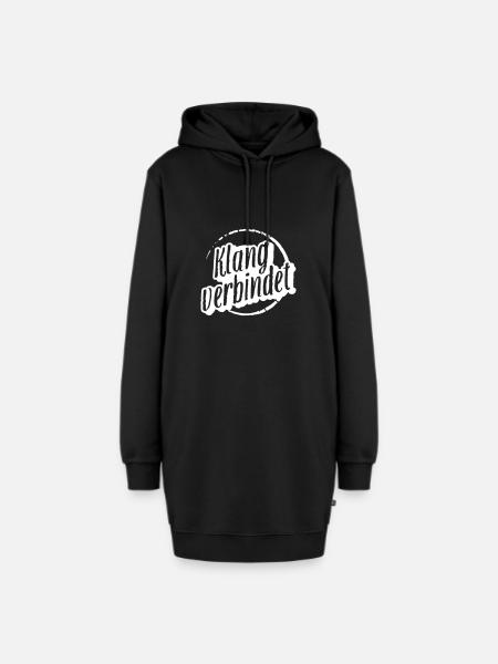 Klang verbindet - Hoodie-Kleid - Schwarz