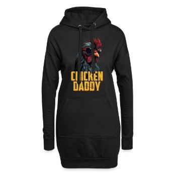 Poulet Papa Poulets Fête des pères Volaille Éleveur Coq - Sweat-shirt à capuche long Femme - noir - Devant