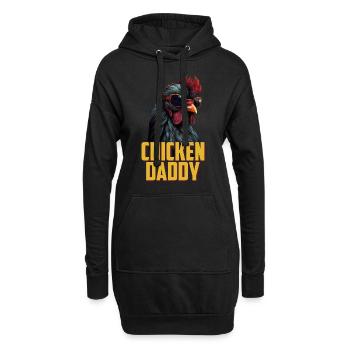 Poulet Papa Poulets Fête des pères Volaille Éleveur Coq - Sweat-shirt à capuche long Femme - noir - Devant