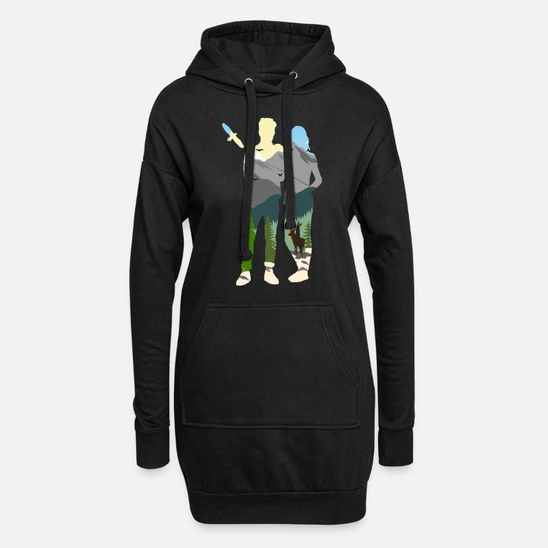 Wanderfreunde - Hoodie-Kleid - Schwarz