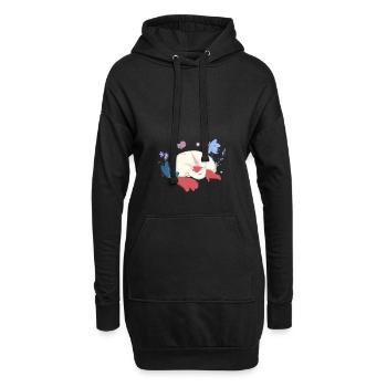 Licorne dort dans la forêt - Sweat-shirt à capuche long Femme - noir - Devant
