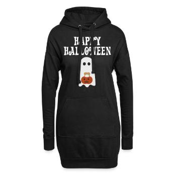 Happy Halloween Geist Kürbis Laterne witzig grusel - Hoodie-Kleid - Schwarz - Vorne