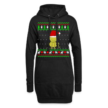 Süßer Frosch Kröte Ugly Weihnachten Geschenk - Hoodie-Kleid - Schwarz - Vorne