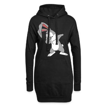 Cool lapin de paques - Sweat-shirt à capuche long Femme - noir - Devant