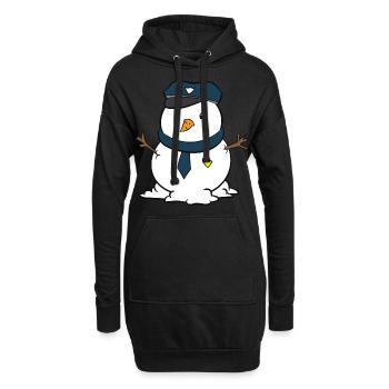 Weihnachtsschneemann Weihnachten Polizei Kinder - Hoodie-Kleid - Schwarz - Vorne