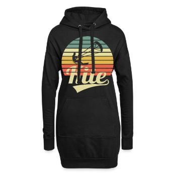 Kite Surfer Vintage Kitesurf Kitesurfer Kiter - Sweat-shirt à capuche long Femme - noir - Devant