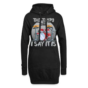 Drums Statement Drummer Drums disant cadeau - Sweat-shirt à capuche long Femme - noir - Devant