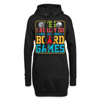 Oui, j'ai vraiment besoin de tous ces jeux de société - Sweat-shirt à capuche long Femme - noir - Devant