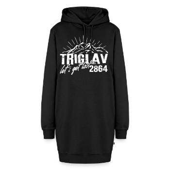 Triglav Montagne Slovénie Slovenia Kranjska Gora - Sweat-shirt à capuche long Femme - noir - Devant