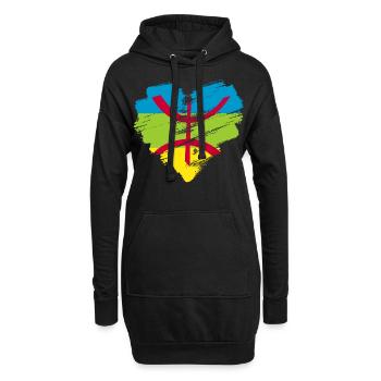 Amazigh - Sweat-shirt à capuche long Femme - noir - Devant