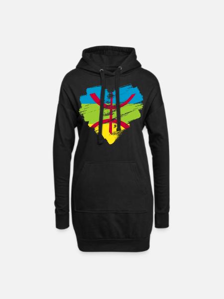 Amazigh - Hoodie-Kleid - Schwarz