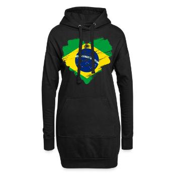 Brasilien - Hoodie-Kleid - Schwarz - Vorne