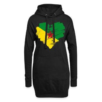 Französisch-Guayana - Hoodie-Kleid - Schwarz - Vorne