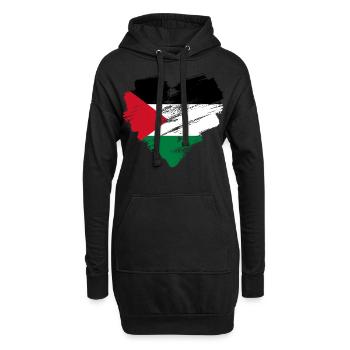 Palestine - Sweat-shirt à capuche long Femme - noir - Devant