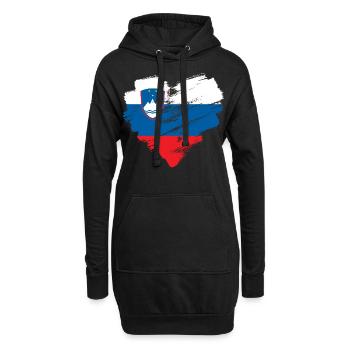Slowenien - Hoodie-Kleid - Schwarz - Vorne