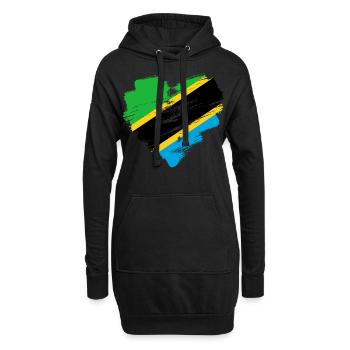 Tansania - Hoodie-Kleid - Schwarz - Vorne
