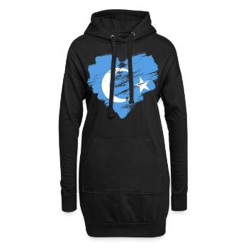 Ouïghours - Sweat-shirt à capuche long Femme - noir - Devant