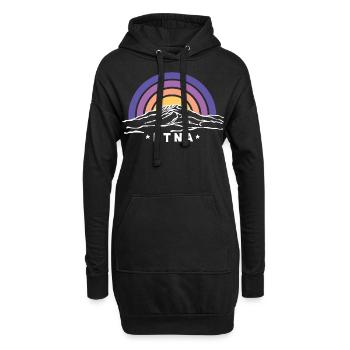 Etna Mongibello Ätna Berg Sizilien Vulkan Souvenir - Hoodie-Kleid - Schwarz - Vorne