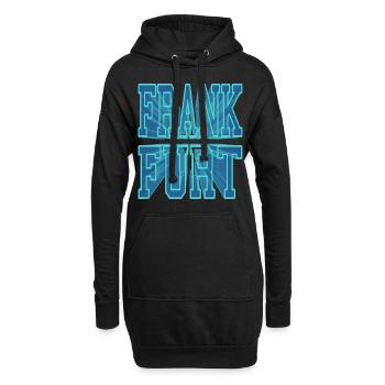 Frankfurt Deutschland Stadt 3D Schrift Skyline - Hoodie-Kleid - Schwarz - Vorne