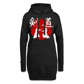 Kendo Martial Art MMA Kanji Japan Gym - Hoodie-Kleid - Schwarz - Vorne