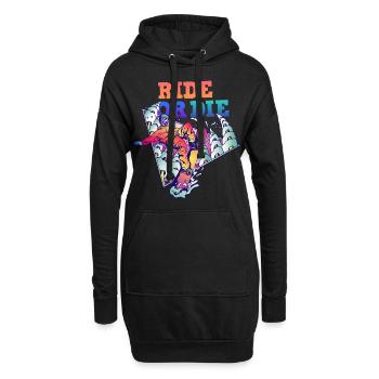 Snowboarder Ride or Die - Sweat-shirt à capuche long Femme - noir - Devant