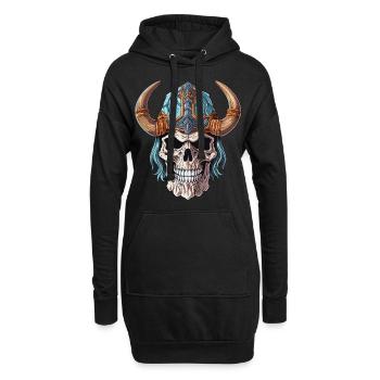 Wikingerschädel, nordische Mythologie - Hoodie-Kleid - Schwarz - Vorne