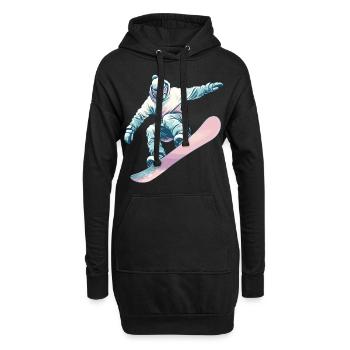 Snowboarder mit Pastellfarben - Hoodie-Kleid - Schwarz - Vorne