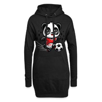 Un panda kawaii qui joue au football - Sweat-shirt à capuche long Femme - noir - Devant