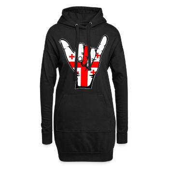 Icône de surf du drapeau de la Géorgie - Sweat-shirt à capuche long Femme - noir - Devant