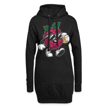 Himbeer Bier - Hoodie-Kleid - Schwarz - Vorne