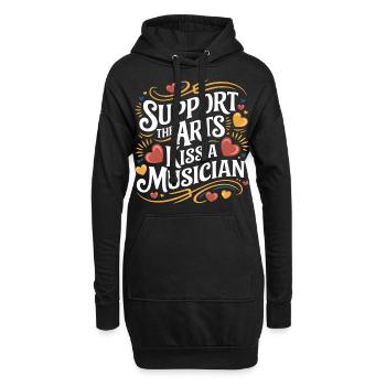 Support The Arts Kiss A Musician 5 - Hoodie-Kleid - Schwarz - Vorne