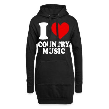 J’aime la musique country Musique de cœur drôle - Sweat-shirt à capuche long Femme - noir - Devant