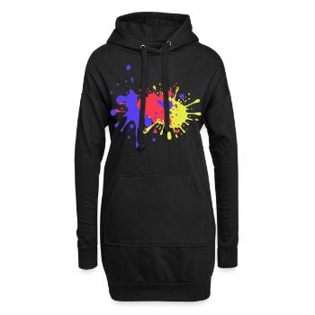 Bunte Farbflecken Geburtstagsgeschenk Trend - Hoodie-Kleid - Schwarz - Vorne