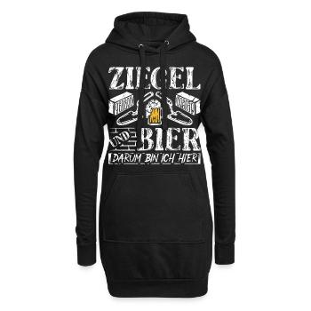 Ziegel und Bier für Handwerker Bauarbeiter Maurer - Hoodie-Kleid - Schwarz - Vorne