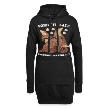 Sorry I'm Late The Pangolins Were Out Pangolin - Hoodie Dress - black - Front