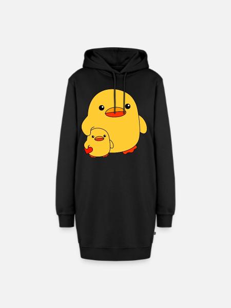 Baby Ente Kind Schwester Bruder Enten Geschwister - Hoodie-Kleid - Schwarz