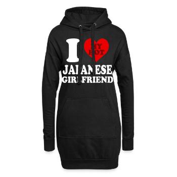 Ich liebe meine japanische Freundin lustiges Herz - Hoodie-Kleid - Schwarz - Vorne